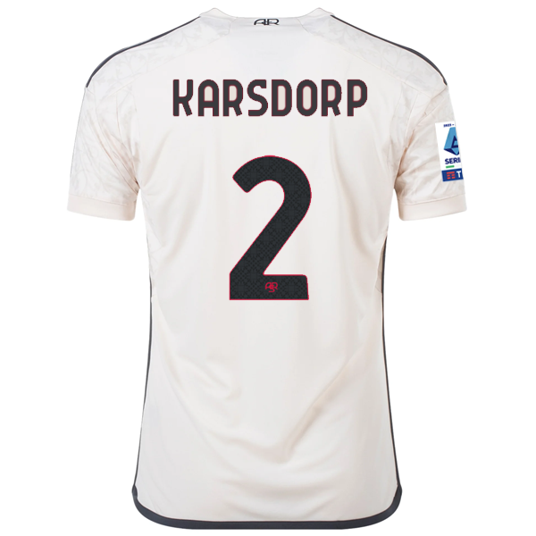 Image of adidas A.S Roma Rick Karsdorp Away Jersey w/ Serie A Patch 23/24 (Beige)