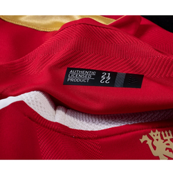 Image of adidas Authentic Manchester United Home Jersey w/ EPL + No Room For Racism Patch