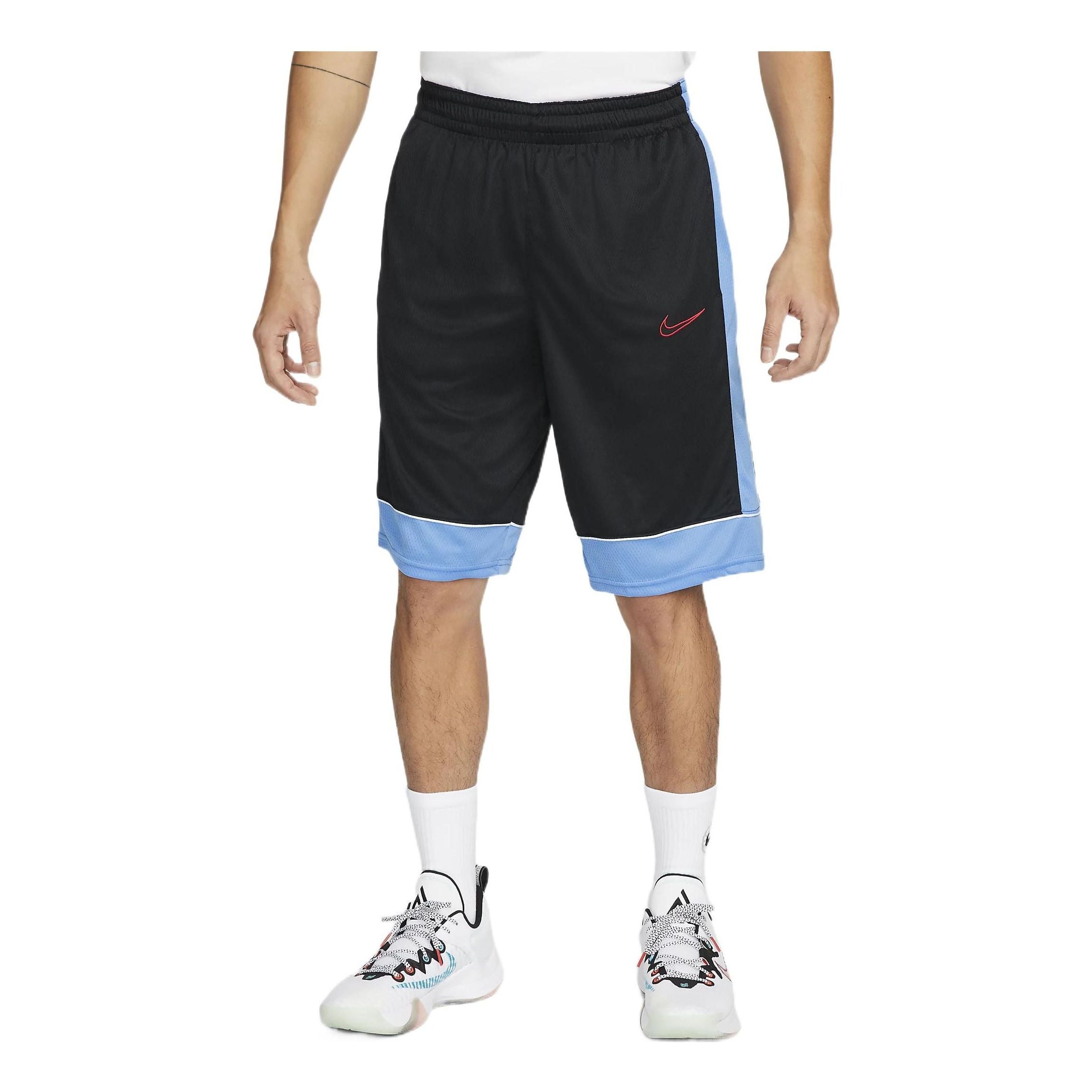 Image of Men's Nike Dri-FIT Contrast Color Stitching Elastic Waistband Sports Black Short