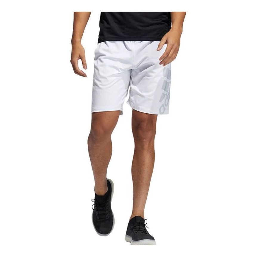 Image of Men's adidas Side Large Logo Printing Elastic Waistband Shorts White GM0651