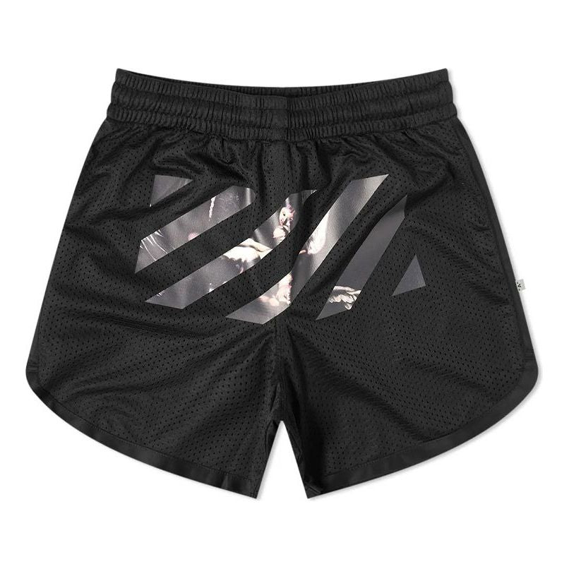 Image of OFF-WHITE Caravaggio Arrow Mesh Track Shorts Black OMCI005S201010041088