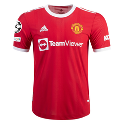 Image of adidas Authentic Manchester United Bruno Fernandes Home Jersey w/ Champions Leag