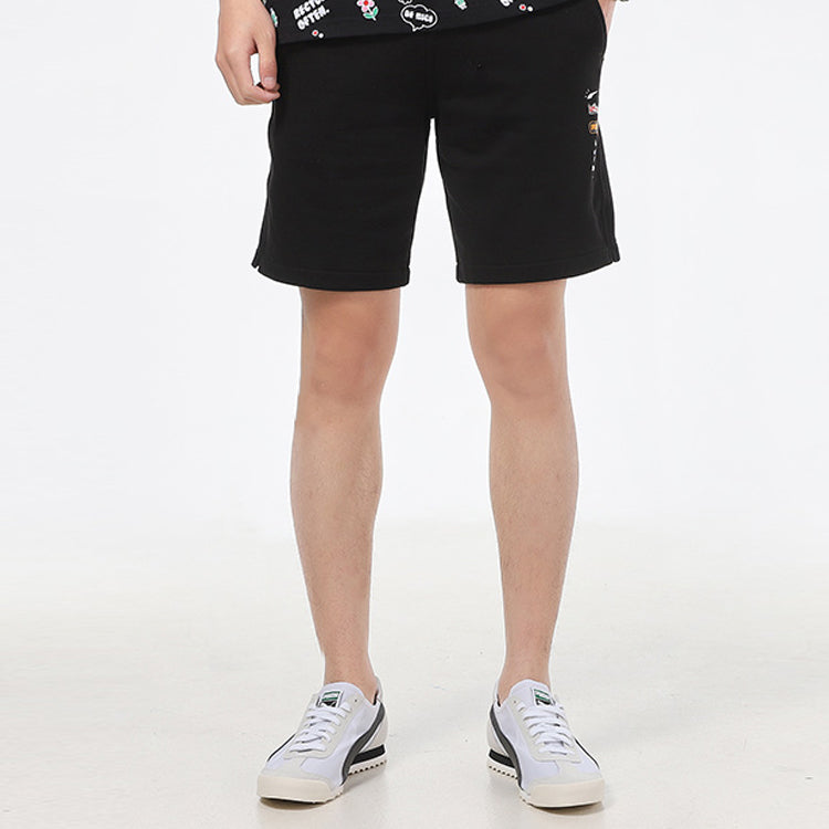 PUMA Awareness Athleisure Casual Sports Drawstring Breathable Shorts Black 53203