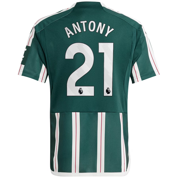 قميص adidas Youth Manchester United Antony Away مقاس 23/24 (Green Night/Core White/