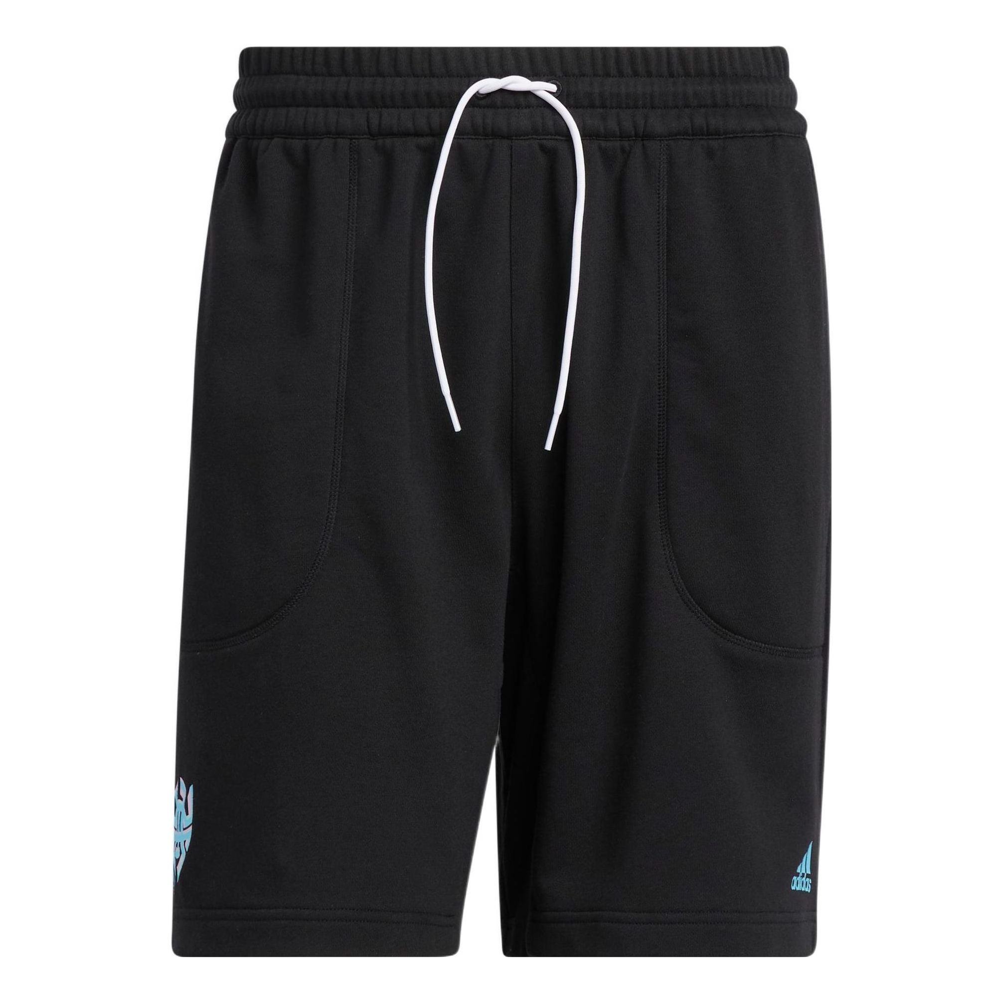 Image of Men's adidas Don Dream Short Solid Color Logo Printing Drawstring Lacing Straigh
