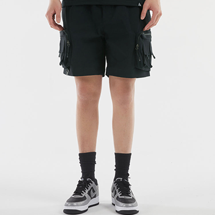 Image of Nike ACG Embroidered Logo Lacing waterproof Multiple Pockets Shorts Black DH8348