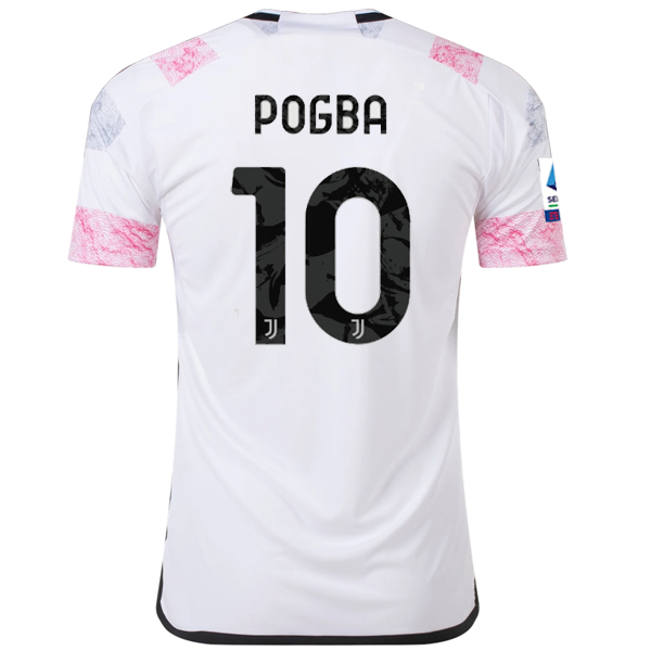 Image of adidas Juventus Paul Pogba Away Jersey w/ Serie A 23/24 (White)