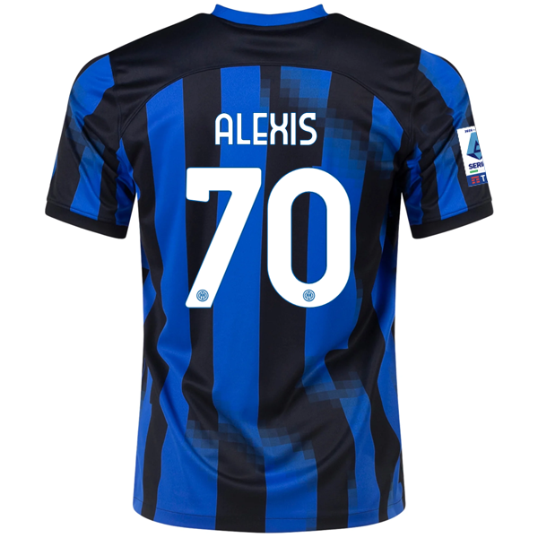Image of Nike Inter Milan Alexis Sánchez Home Jersey w/ Serie A Patches 23/24 (Lyon Blue/