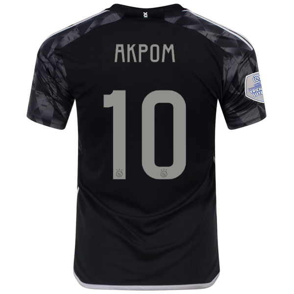 Image of adidas Ajax Chuba Akpom Third Jersey w/ Eredivise League Patch 23/24 (Black)