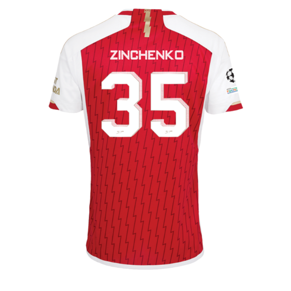 Image of adidas Arsenal Oleksandr Zinchenko Home Jersey 23/24 w/ Champions League Patches