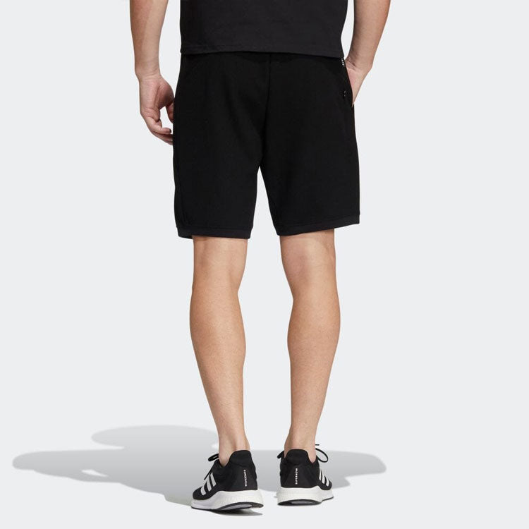 adidas Solid Color Straight Casual Knit Shorts Black HD0007