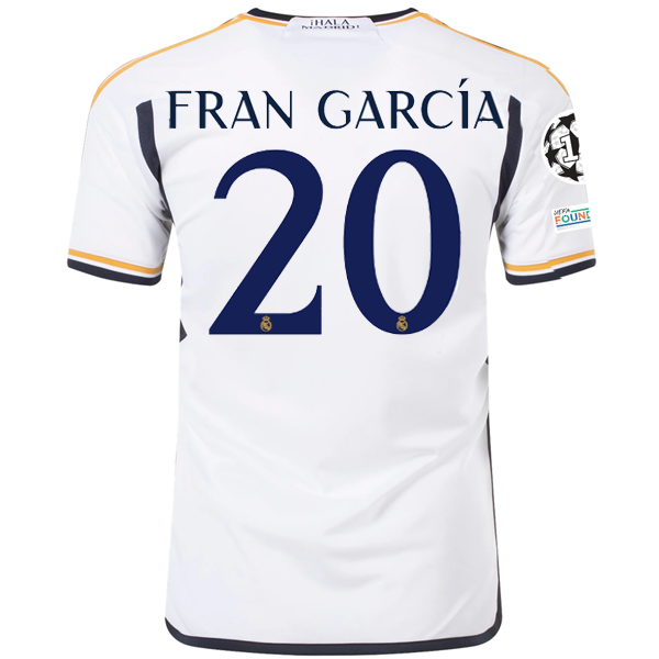 Image of adidas Real Madrid Fran Garcia Home Jersey w/ Champions League + Club World Cup