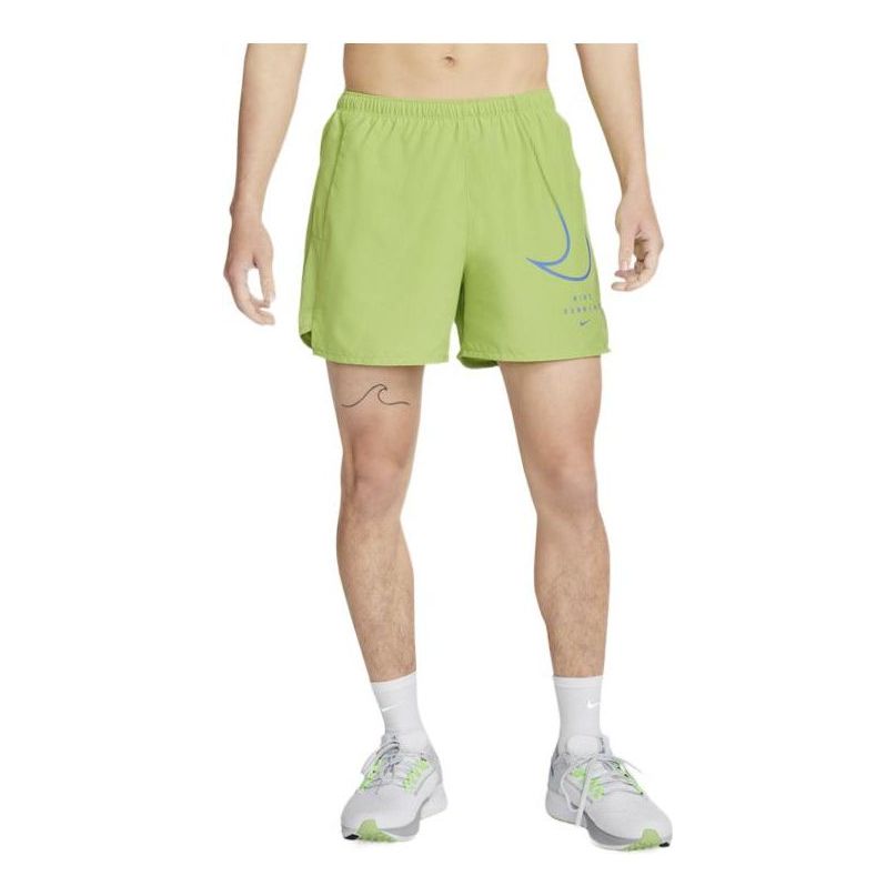 Image of Men's Nike Gradient Logo Loose Running Shorts Green DM4808-332