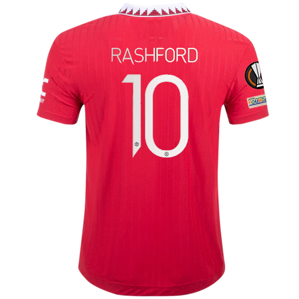 adidas Manchester United Marcus Rashford Authentic Home Jersey w/ Europa League