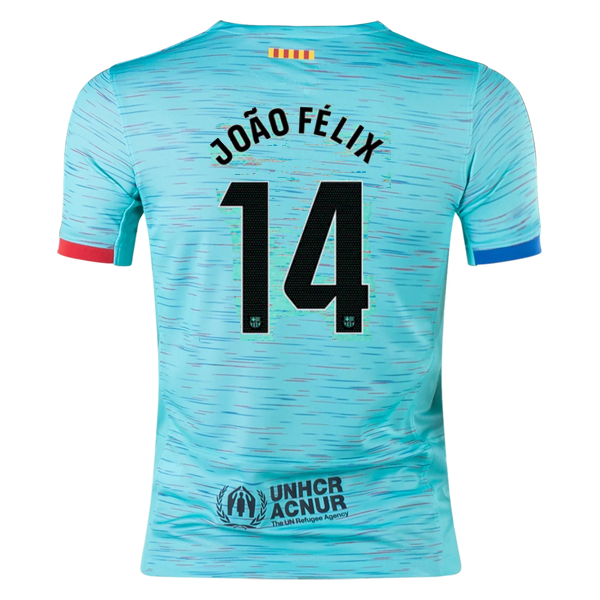 Nike Youth Barcelona Joao Felix Third Jersey 23/24 (Light Aqua/Royal Blue)
