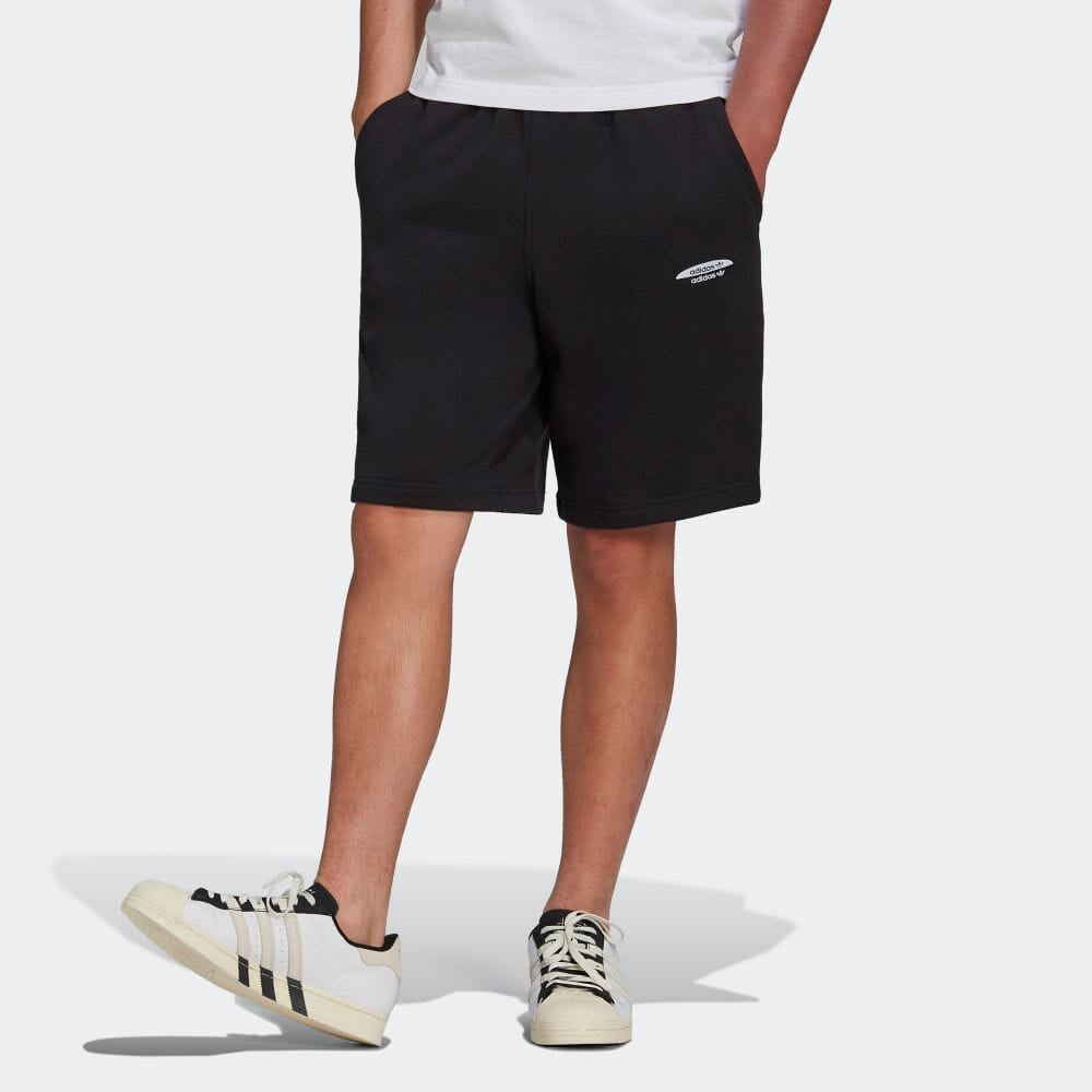 Image of adidas Solid Color Casual Straight Sports Shorts Japanese Version Men's Black HF