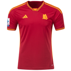 Image of adidas Roma Marash Kumbulla Heimtrikot mit Serie A-Aufnäher 23/24 (Team Victory Red