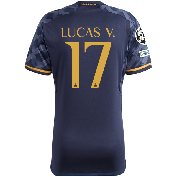 Image of adidas Real Madrid Lucas Vasquez Away Jersey w/ Champions League + Club World Cu
