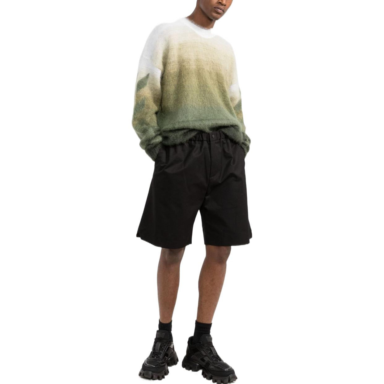 Image of Men's OFF-WHITE FW22 Solid Color Straight Casual Shorts Loose Fit Black OMCB049F