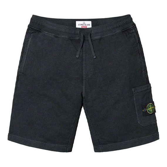 Supreme SS19 x Stone Island Sweatshort Crossover Cargo Shorts Unisex Black SUP-S