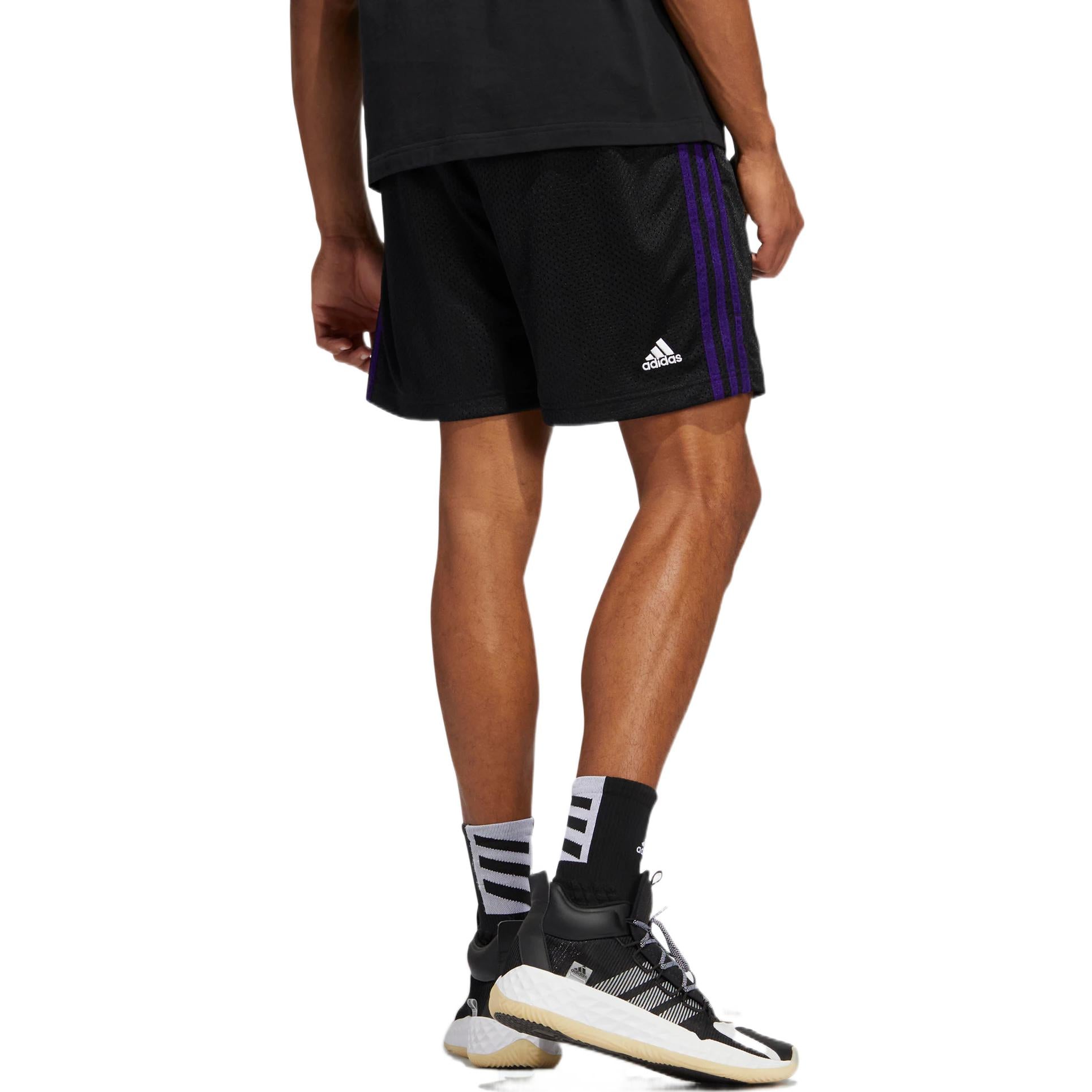 Image of Men's adidas Stripe Printing Lacing Sports Shorts Black HS8517