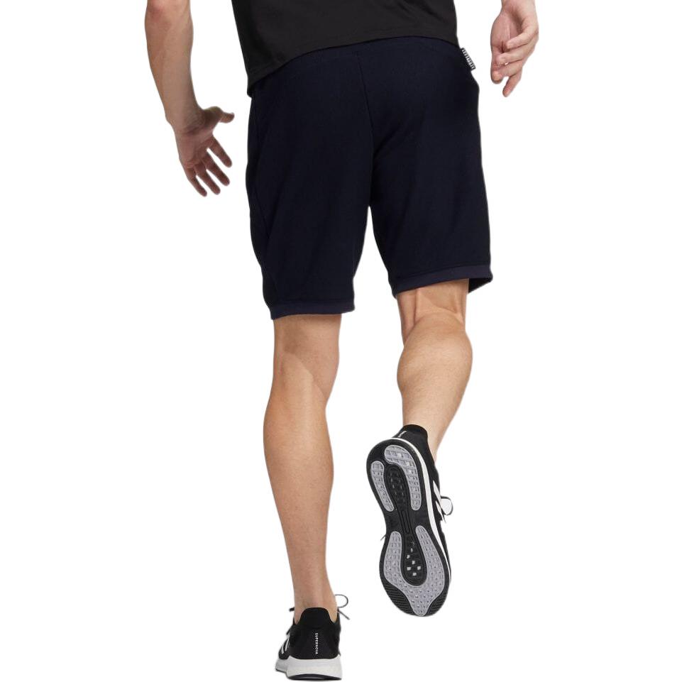 Image of adidas Solid Color Straight Casual Sports Shorts Navy Blue HD0006