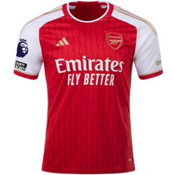 Image of adidas Arsenal Emile Smith Rowe Home Jersey 23/24 w/ EPL + No Room For Racism Pa