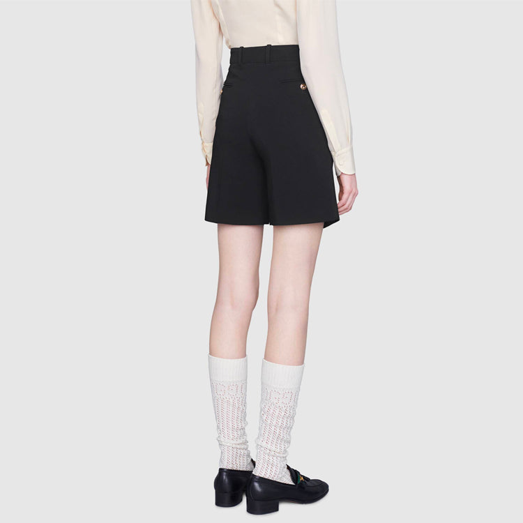 Image of (WMNS) Gucci Cady Viskose-Shorts ‚Schwarz‘ 619500-ZKR01-1000