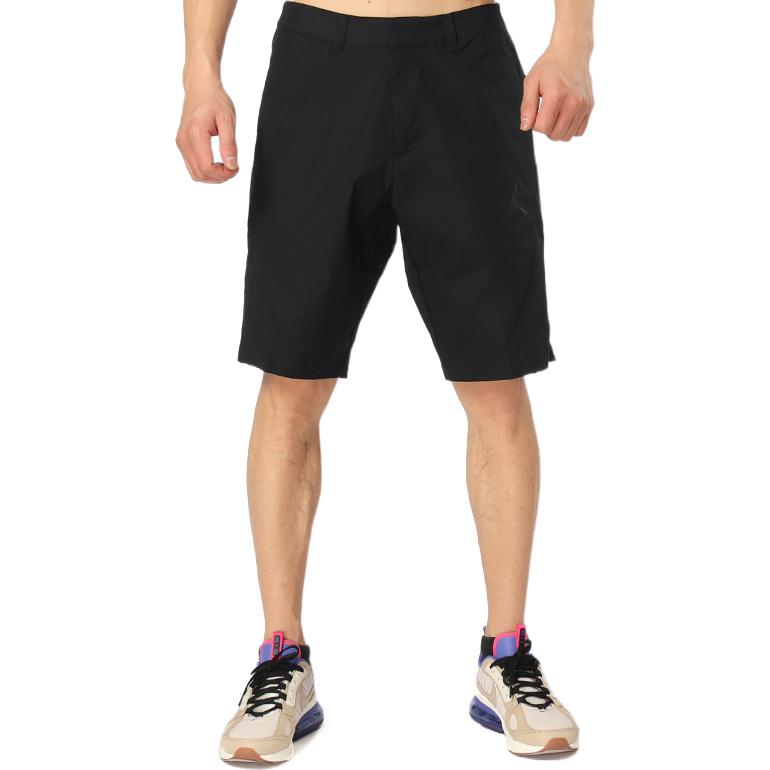 Image of Men's Air Jordan Printing Logo Solid Color Straight Shorts Black 914421-010