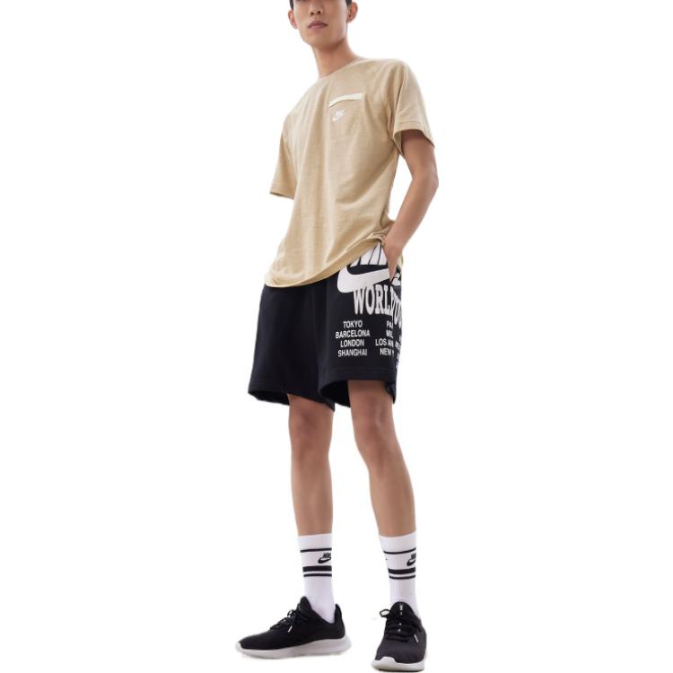 Image of Men's Nike Logo Printing Breathable Sports Shorts Black DN4420-010