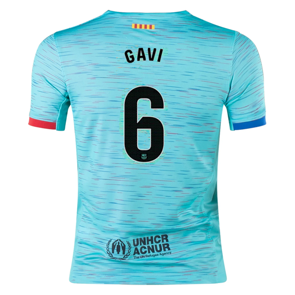 Nike Youth Barcelona Gavi Third Jersey 23/24 (Light Aqua/Royal Blue)