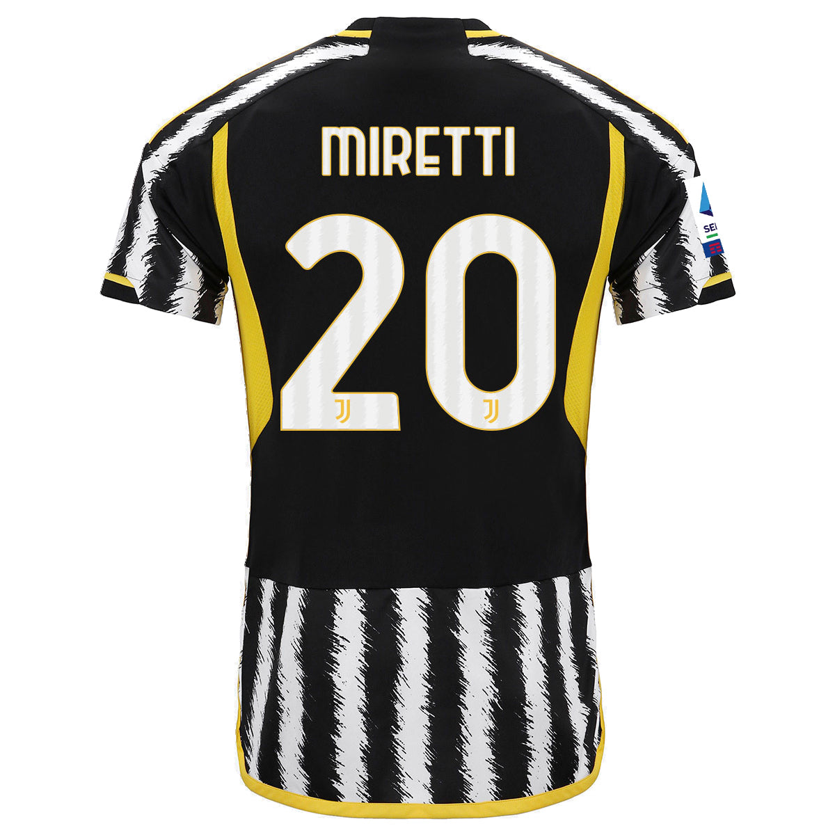 Image of adidas Miretti Juventus Home Authentic Jersey 23/24 w/ Serie A Patch (Black/Whit
