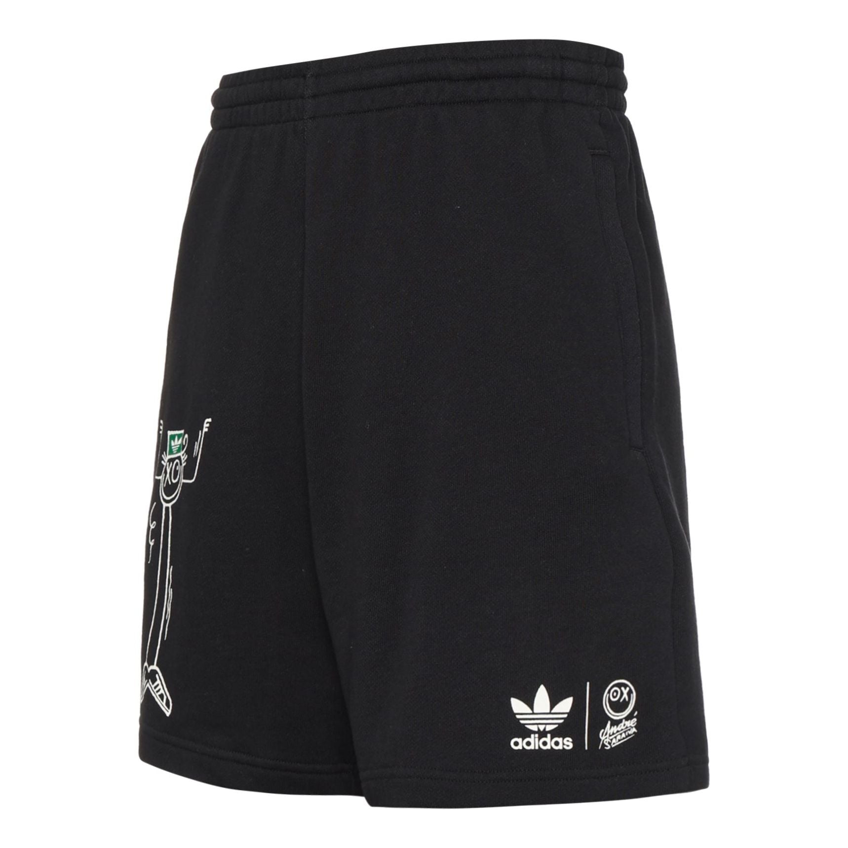 Image of Men's adidas originals Cartoon Printing Straight Shorts Black HR7111