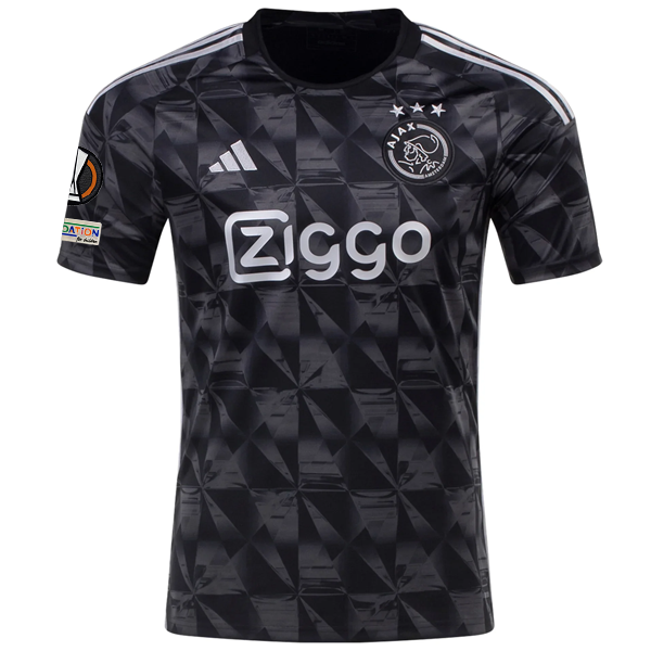 adidas Ajax Georges Mikautadze Drittes Trikot mit Europa League Patches 23/24 (Schwarz