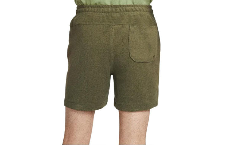 Image of Nike Solid Color Minimalistic french terry Casual Shorts Olive Green DQ4596-222
