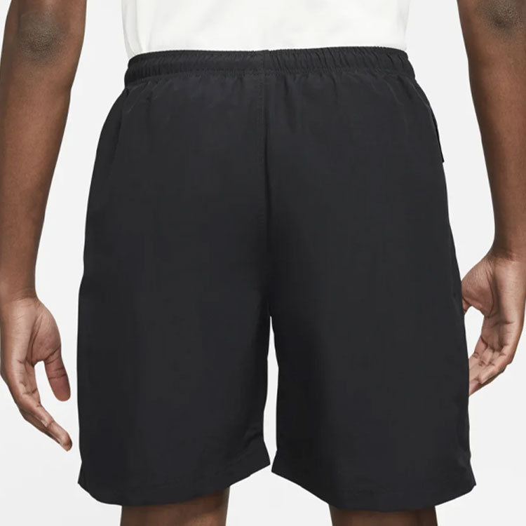 Image of Nike Swoosh Logo Embroidered Solid Color Loose Shorts Black DM4400-010