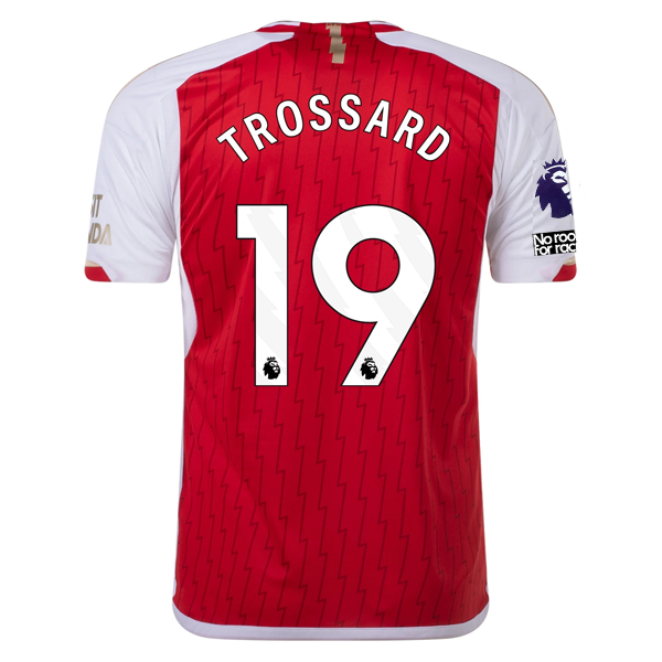 Image of adidas Arsenal Leandro Trossard Home Jersey 23/24 w/ EPL + No Room For Racism Pa