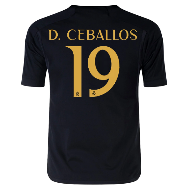 adidas Youth Real Madrid Dani Ceballos Third Jersey 23/24 (Black)