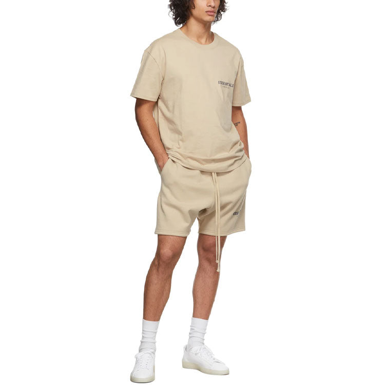 Image of Fear of God Essentials FW21 Fleece Sweat Shorts Beige FOG-FW21-120