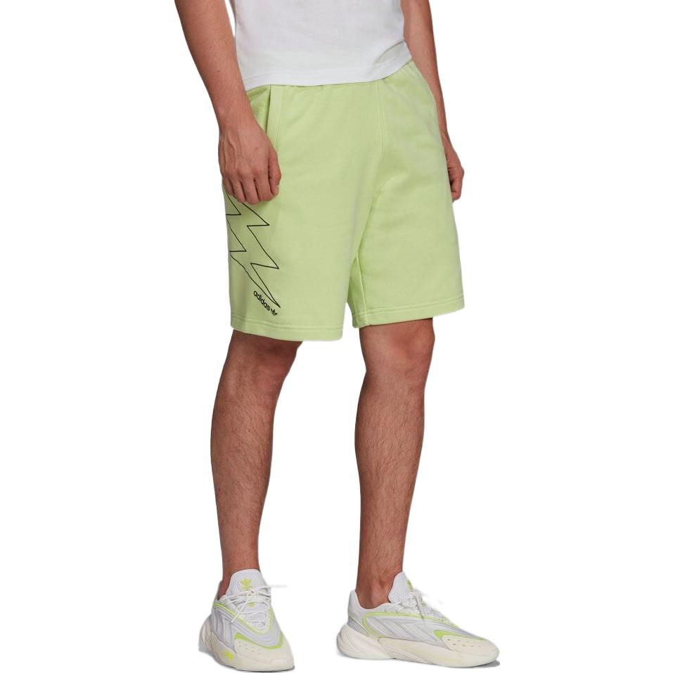 Men's adidas Pattern Printing Straight Elastic Waistband Shorts Light Yellow HE7