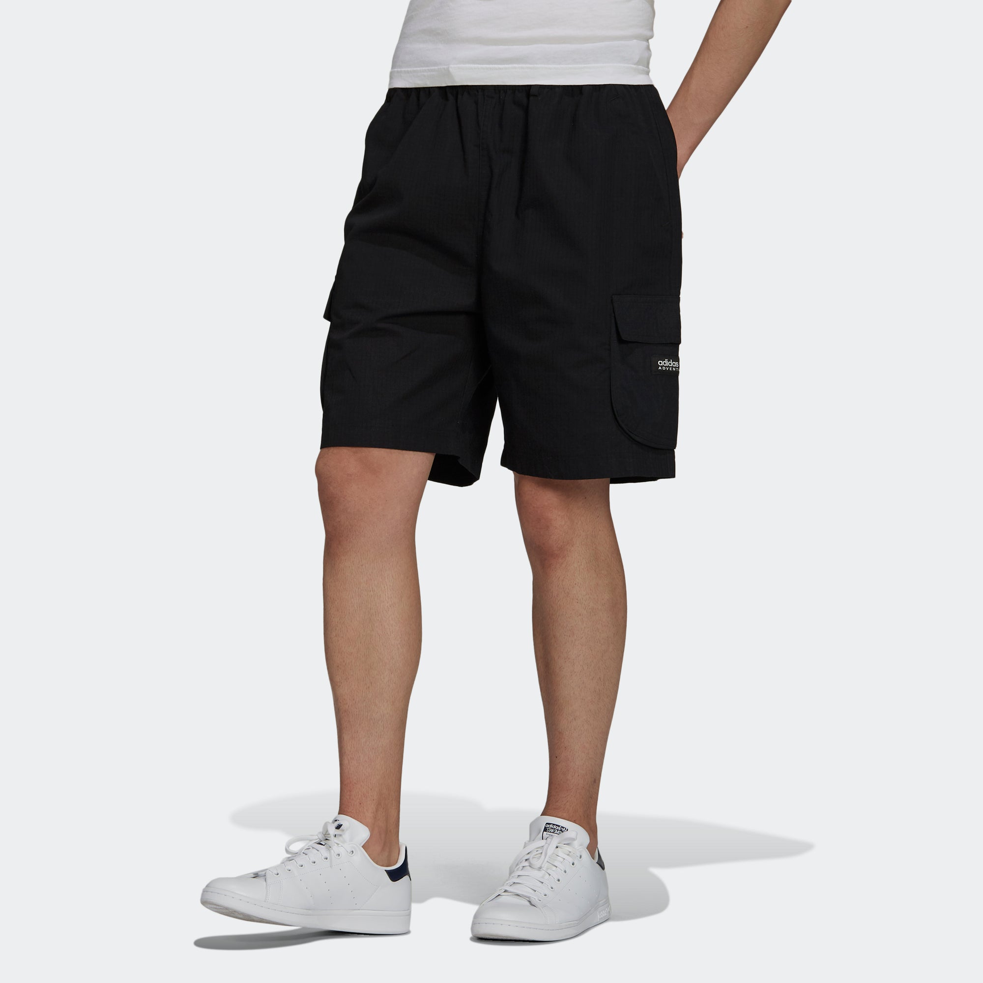 Image of adidas originals Cargo Shorts Side Pocket Loose Lacing Sports Black H09109