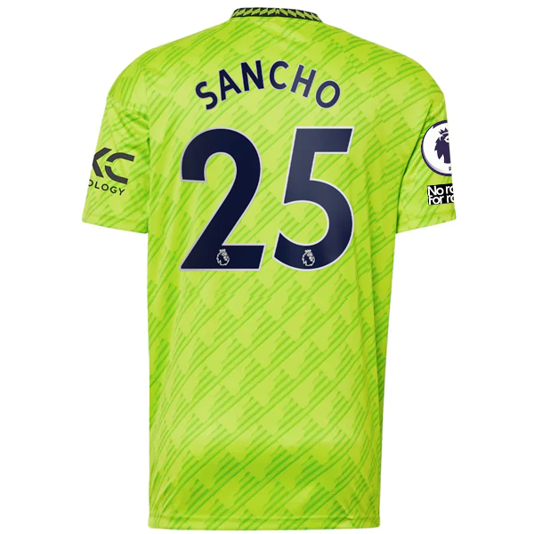 adidas Manchester United Jadon Sancho Third Jersey w/ EPL + No Room For Racism P