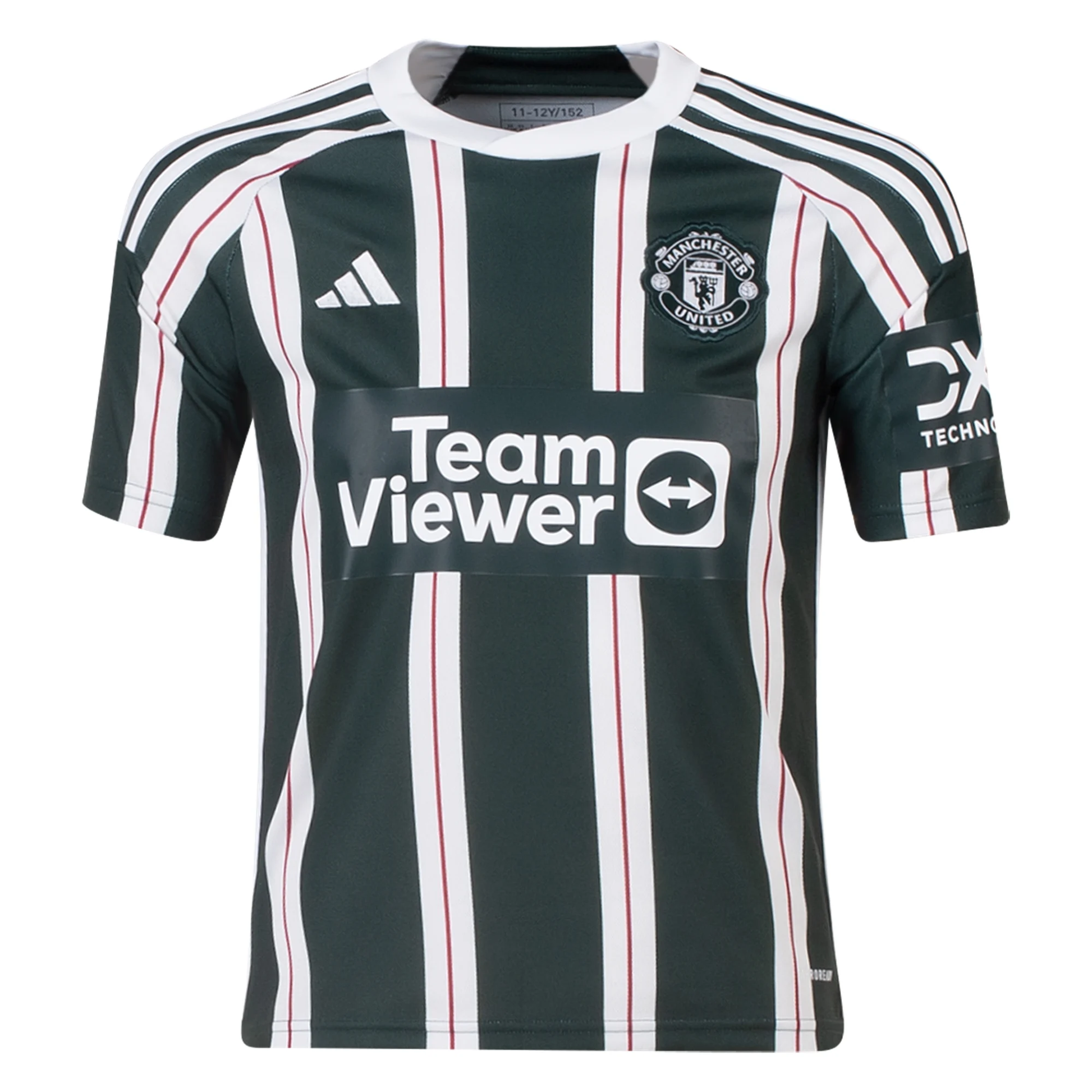 adidas Jugend Manchester United Tyrell Malacia Auswärtstrikot 23/24 (Grün Nacht/Cor