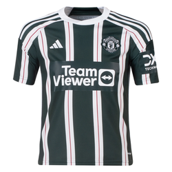 Image of adidas Jugend Manchester United Tyrell Malacia Auswärtstrikot 23/24 (Grün Nacht/Cor