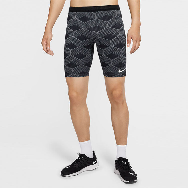 Image of Men's Nike Team Kenya Aeroswift Logo Tight Contrasting Colors Shorts Black CV037