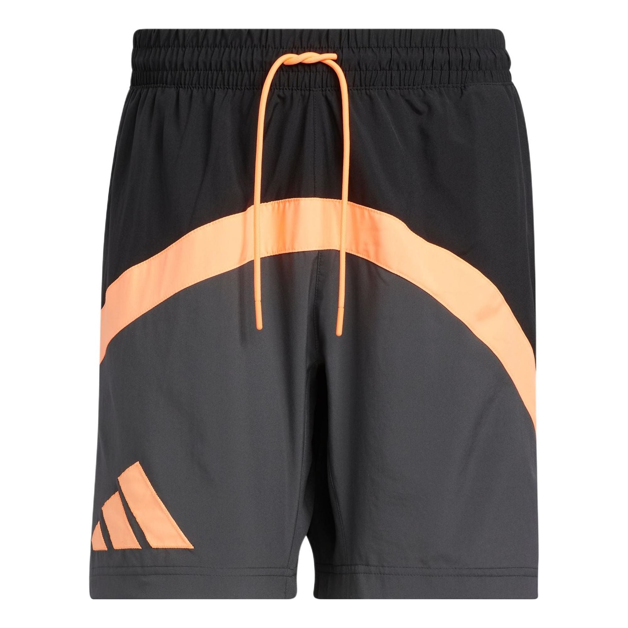 Image of Men's adidas Galaxy Short Stripe Logo Printing Drawstring Lacing Straight Shorts