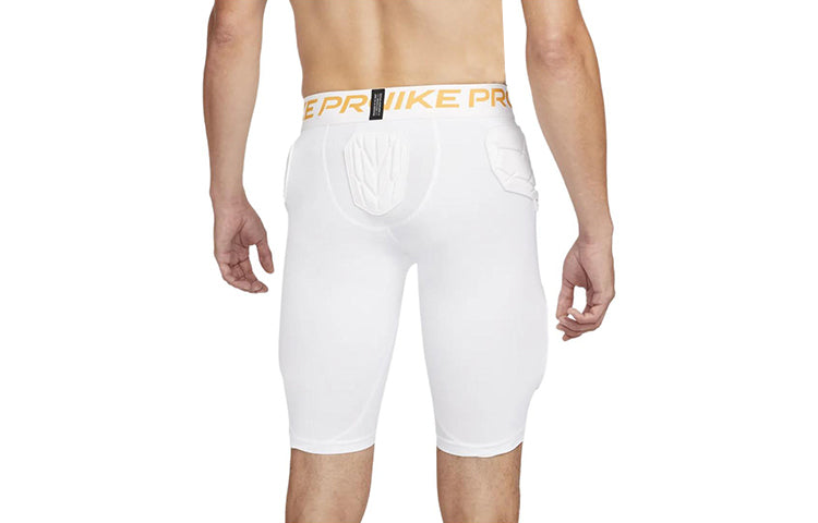 Men's Nike Pro HyperStrong Alphabet Waist Logo Printing Slim Fit Shorts White CW