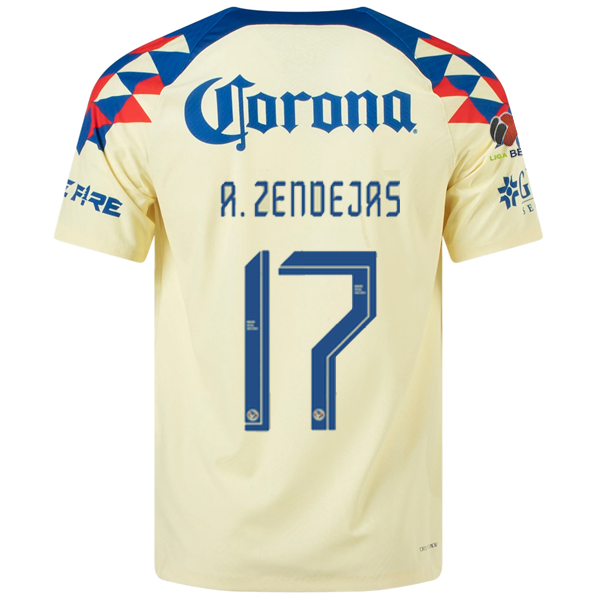 Nike Club America Authentic Alejandro Zendejas Match Home Jersey w/ Liga MX Patc