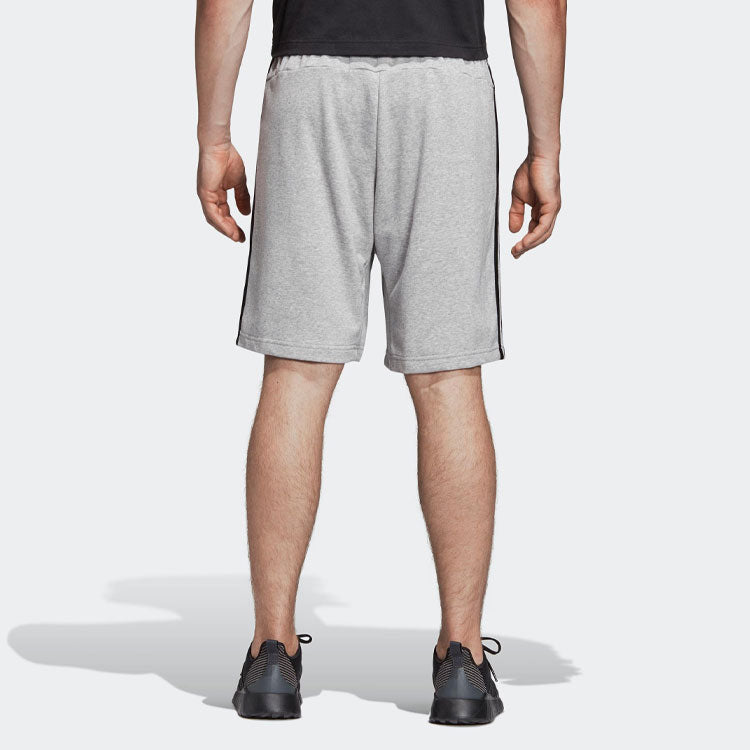 Image of Men's adidas Stripe Logo Training Knit Casual Sports Shorts Gray DU7831