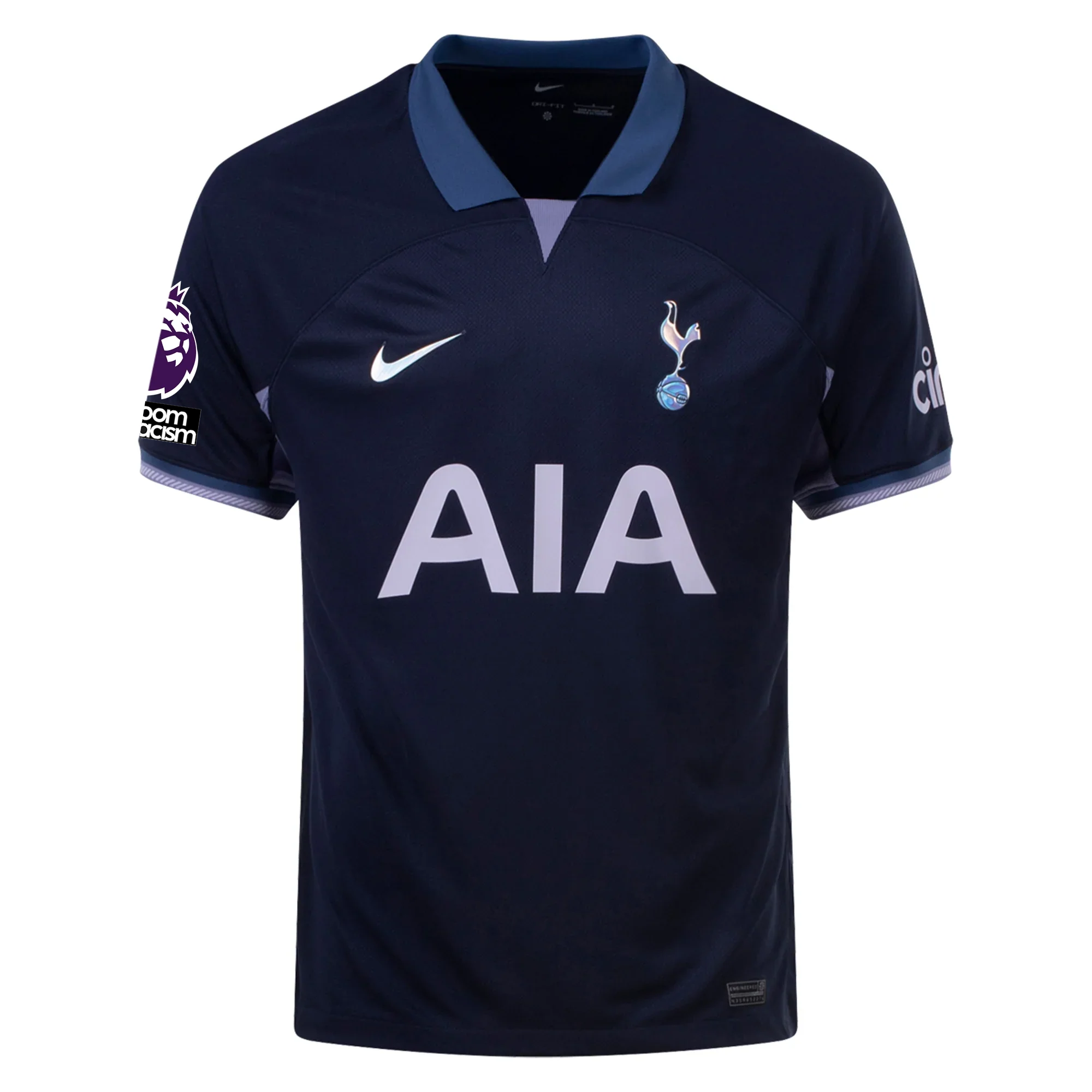 Image of Nike Tottenham Eric Dier Away Jersey w/ EPL + No Room For Racism Patches 23/24 (